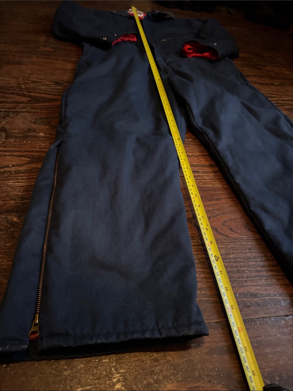 Vintage Walls Blizzard-Pruf Blue Jumpsuit with Red Lining and Corduroy Collar XL - Picture 5 of 13